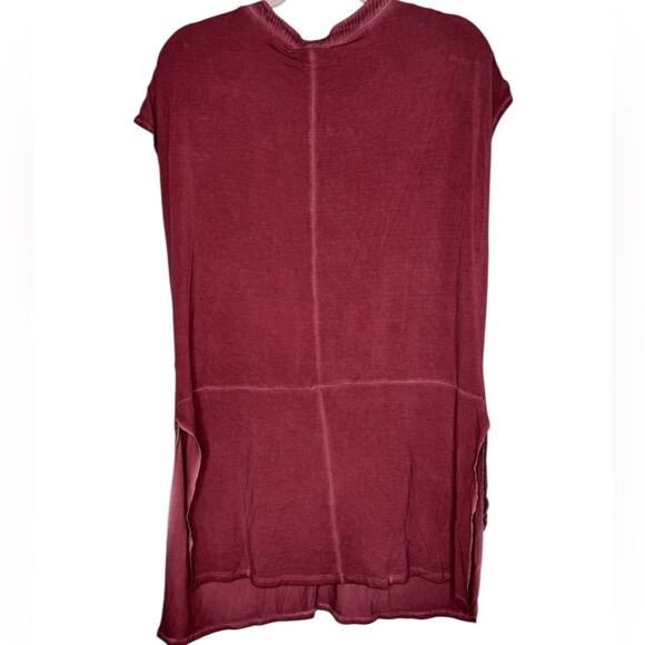 POL Red Brick Fringe V-Neckline Tunic Sleeveless Small Western NWT - Picture 4 of 9